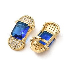 Pendentifs en laiton pavé de zircons cubiques bleus&nbsp;CU-CBADD64-15G