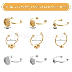 30 Stück 6 Stil 201 Edelstahl Manschettenpolster Ringfassungen&nbsp;FIND-SZ0002-73