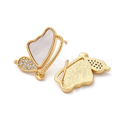 Boucles d'oreilles à tige en laiton avec micro pavé de zircons cubiques&nbsp;KK-D363-01A-G