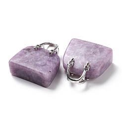 Pendenti in ottone con pietra mica viola/lepidolite naturale&nbsp;KK-E274-01P-08