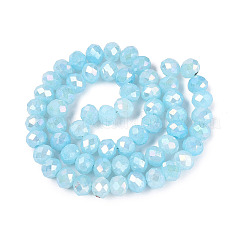 Colliers de perles en verre imitation jade craquelé électroplaqué&nbsp;LS-EGLA-Q131-02C-02