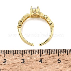 Manschettenringe aus Messing mit Pavé-Fassung und klarem Zirkonia&nbsp;RJEW-H268-01G