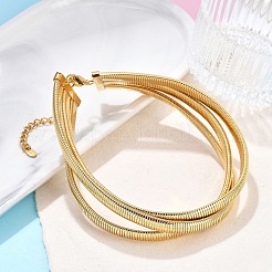Colliers à chaîne serpent à 3 brin en acier inoxydable 304 pour femmes&nbsp;NJEW-B122-02G