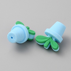 Perles de silicone écologiques de qualité alimentaire pour pot de feuilles&nbsp;SIL-WH0014-18C