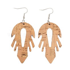 Pendientes colgantes bohemios de madera y aleación de zinc&nbsp;WG7F193-01