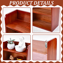 Support de rangement de bureau en bois à 3 niveau&nbsp;AJEW-WH0410-358