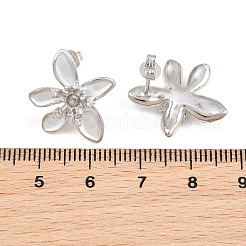 Accessoires de clous d'oreilles en laiton avec micro pavé zircone cubique&nbsp;CU-CBAA5EE-04P-03