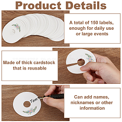 Breloques pour verres à vin en papier&nbsp;AJEW-WH0080-13C