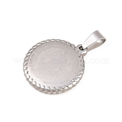 Pendentifs en acier inoxydable 304 anti-ternissement&nbsp;STAS-O065-18P