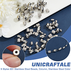 100 Stück 5 Stile 201 Edelstahlperlen&nbsp;FIND-UN0016-47