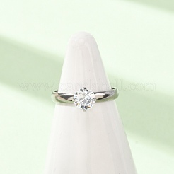 Anillos abiertos de acero inoxidable 304 con micropavé de circonita cúbica para mujer&nbsp;SA-CBA8B85-13P