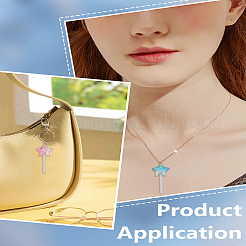 12 pendentif sucette étoile en plastique scintillant de 6 couleurs&nbsp;KY-LP0001-35