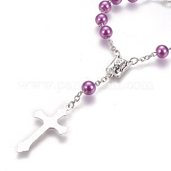 Perle in vetro imitazione perla rosario per pasqua&nbsp;BJEW-WH0007-01