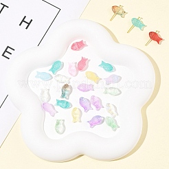 50pcs perles de verre transparentes peintes à la bombe&nbsp;GLAA-FS0002-06H