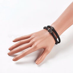Paio di braccialetti in pelle intrecciata a coppie&nbsp;BJEW-JB03916