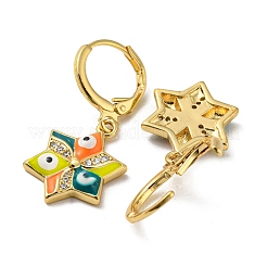Orecchini pendenti a monachella in vero ottone placcato oro 18k&nbsp;EJEW-A033-19G-05