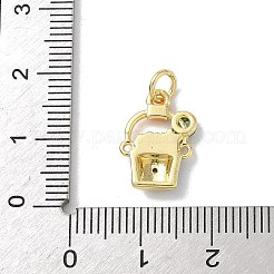 Breloques en laiton avec zircone cubique de micro pave&nbsp;KK-A273-15G-01