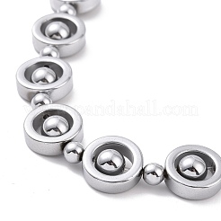 Collana di perline a colonna in ematite sintetica e ottone con fermagli magnetici&nbsp;NJEW-G047-01A