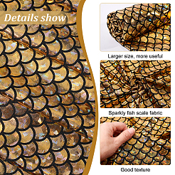 Tissu à écailles de poisson imprimé en spandex avec des hologrammes scintillants&nbsp;AJEW-WH0314-30D