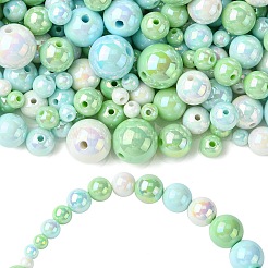 Perline acriliche opache iridescenti arcobaleno placcate UV da 250 g&nbsp;PACR-CJ0001-38D