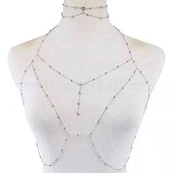 Chaînes de poitrine en alliage de cristal strass&nbsp;WGE105E-08