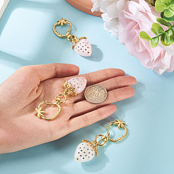 3 pz. decorazione pendente fragola in resina e strass&nbsp;HJEW-TAC0094