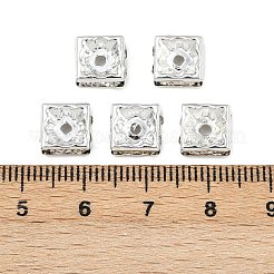 Perles d'espacement carrées en laiton et cristal strass&nbsp;RB-R031-42