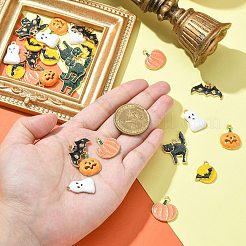 30 stücke 6 arten halloween rack überzug legierung emaille anhänger&nbsp;PALLOY-CJ0002-32