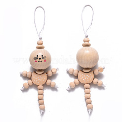 Decorazioni pendenti in legno naturale&nbsp;HJEW-S002-003C