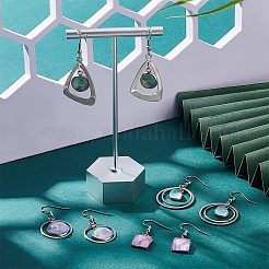12 Paar 4 Stil Glas Blank Dome Ohrringe&nbsp;EJEW-UN0002-21
