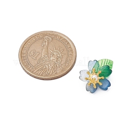 Fiore in vetro con ciondoli in acrilico a forma di foglia&nbsp;HJEW-JM02572-02
