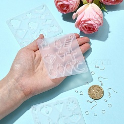 DIY-Silikonformen für Charm-Anhänger mit gemischten Formen zur Herstellung von DIY-Ohrringen&nbsp;DIY-YW0009-42