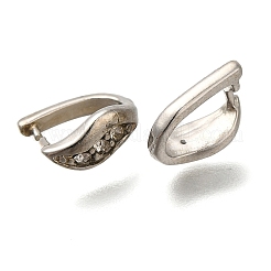 Placcatura sottovuoto pvd ecologica e ottone placcato a lunga durata con ganci a pizzico in strass&nbsp;KK-S402-04P-NR