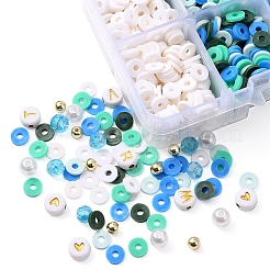 Kit de fabrication de bracelets de lettres et de perles d'imitation et de perles heishi&nbsp;DIY-YW0005-23C