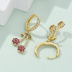 Latón cúbicos pendientes de aro zirconia&nbsp;EJEW-R016-16G