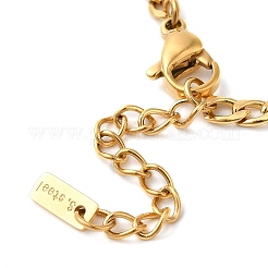 Bracciali a maglie a cuore con catena figaro in acciaio inossidabile 304 per donna&nbsp;BJEW-K237-10G
