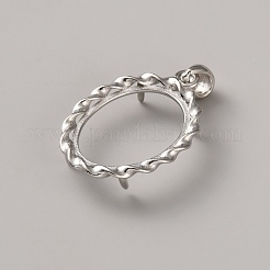Base colgante de plata esterlina 925 cabujón&nbsp;STER-WH0065-020P