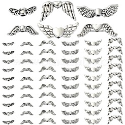 60 Stück 6 Stile Flügelperlen aus Legierung im tibetischen Stil&nbsp;TIBEB-YW0001-25
