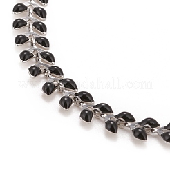 Collana con catena a maglie di grano smaltato&nbsp;NJEW-P220-02P