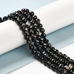 Chapelets de perles perles en agate noire naturelle&nbsp;G-A246-8mm-04