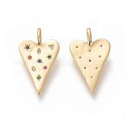Pendentifs avec zircon cubiques à micro-pavés en laiton&nbsp;X-ZIRC-L091-067G