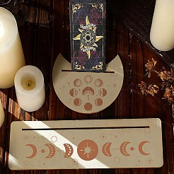 2 support de cartes en bois naturel de style 2 pour tarot&nbsp;DJEW-GF0001-26
