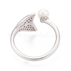 Verstellbarer Meerjungfrauen-Fischschwanzring aus Sterlingsilber mit Zirkonia&nbsp;STER-T008-89P