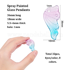 Spruzzare ciondoli di vetro dipinte&nbsp;GGLA-BC0001-003