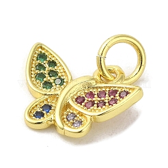 Pendentifs en laiton plaqué or véritable 18k avec pavé de zircone cubique&nbsp;KK-M283-11O-02