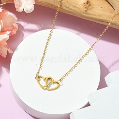 Collier avec pendentif en forme de cœur entrelacé en acier inoxydable 201&nbsp;NJEW-JN04525