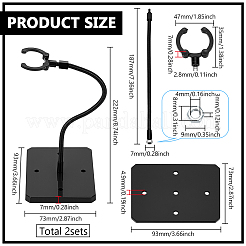 Zusammengebauter rechteckiger PS-Kunststoff-Actionfigurenständer mit verstellbarem Eisenstützarm&nbsp;ODIS-WH0100-12C