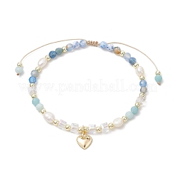 Pulseras de cuentas trenzadas de ágata natural redondas naturales para mujer&nbsp;BJEW-JB11658-04