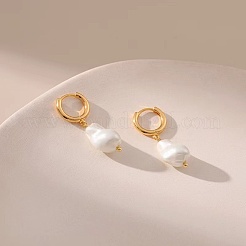 Orecchini a cerchio con perle barocche in ottone a goccia&nbsp;YP9367