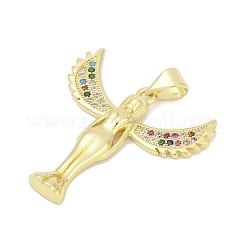 Pendentifs avec zircon cubiques à micro-pavés en laiton&nbsp;KK-D317-093G-02